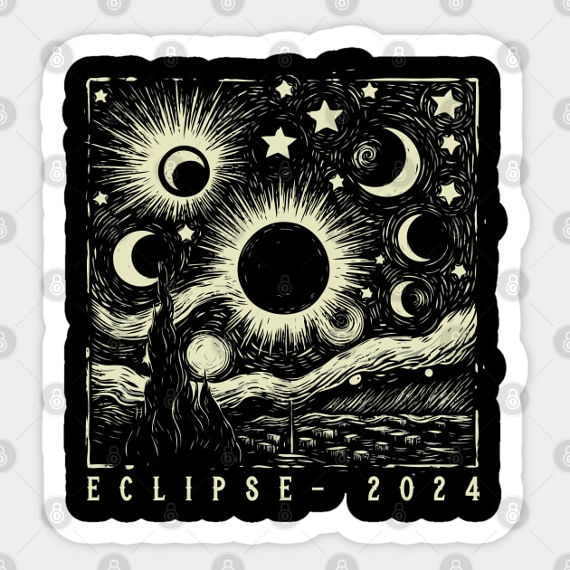 Eclipse 2024 //\\// Total Solar Eclipse Starry Night Sticker by Trendsdk